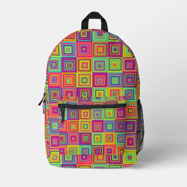Mochila Impresa cuadrado colorido (Anverso)