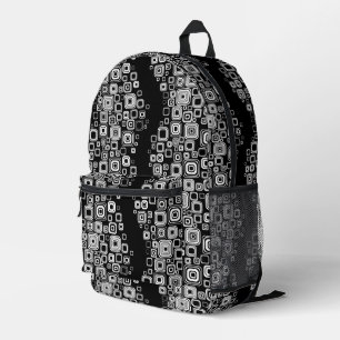 Mochila Impresa Cuadrados negros y blancos retro