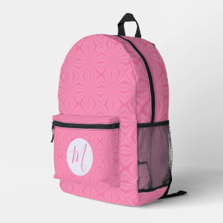 Mochila Impresa Cuadrados ondulados rosados personalizados con ini