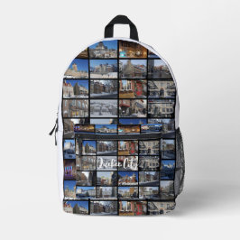 Mochila Impresa Cuadrícula de collage de fotos 36 negro Viaje pers