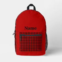 Cuadro Escocés Rojo Negro Patrón Personalizable