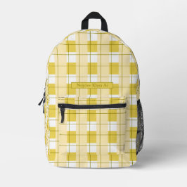 Mochila Impresa Cuadros amarillos y blancos, tu nombre