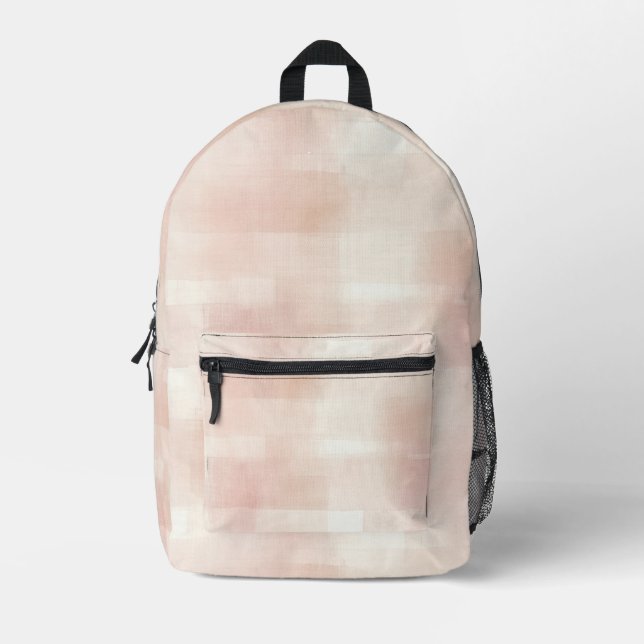 Mochila Impresa Cuadros de rayas rosa rubor (Anverso)