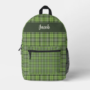 Mochila Impresa Cuadros de salvia y oliva