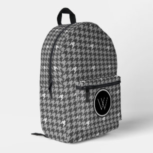 Mochila Impresa Cuadros grises con acento plateado