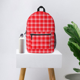 Mochila Impresa Cuadros rojos de Navidad con rayas diagonales fest