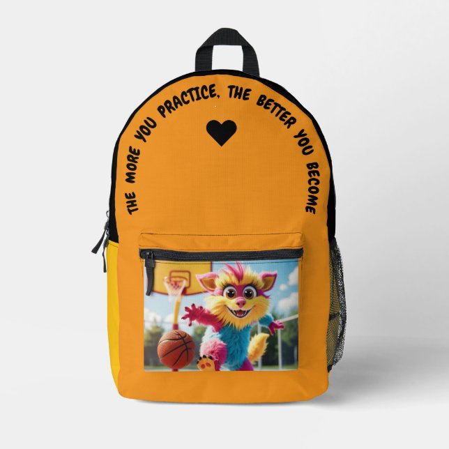 Mochila Impresa Cuanto Más Practiques… (Anverso)