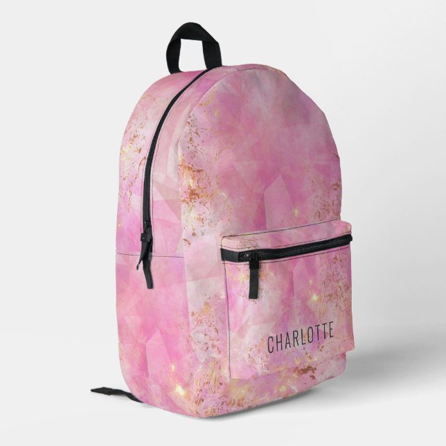 Mochila Impresa Cuarteto rosa rosa personalizado (Esquina izquierda trasera)