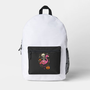 Mochila Impresa Cubeta De Caramelo De Esqueleto De Flamenco De Hal