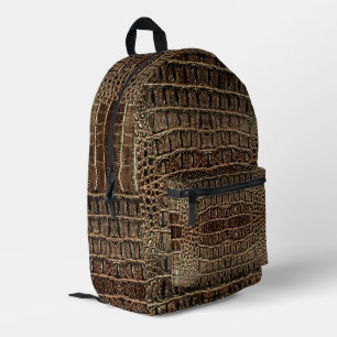 Mochila Impresa Cuero de ligador marrón
