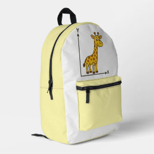 Mochila Impresa Cuidada jirafa Personalizado en el eje matemático 