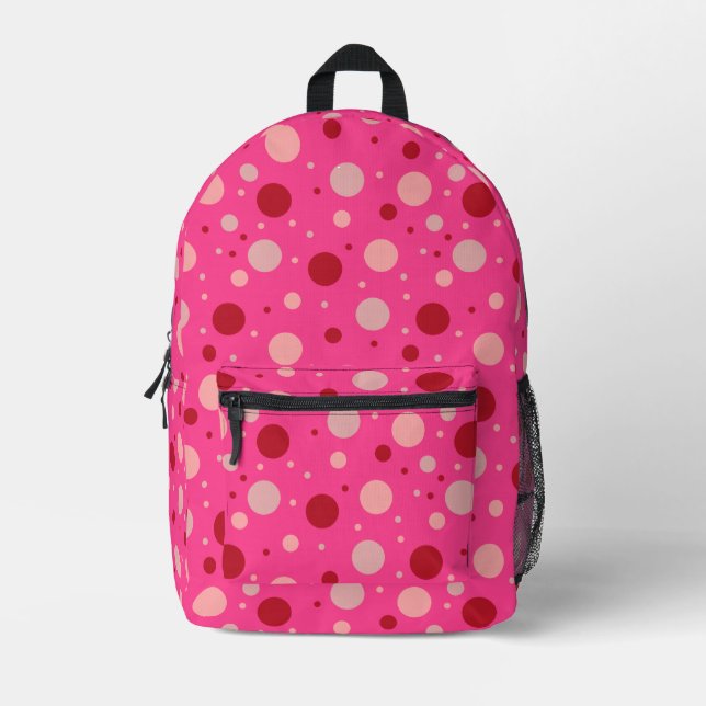 Mochila Impresa Cuidado Punto Rosa Caliente (Anverso)