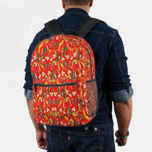 Mochila Impresa Cuidados y coloridos patrones florales japoneses