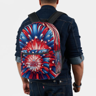 Mochila Impresa Cumpleaños 250 de América 1776-2026 Fuegos Artific