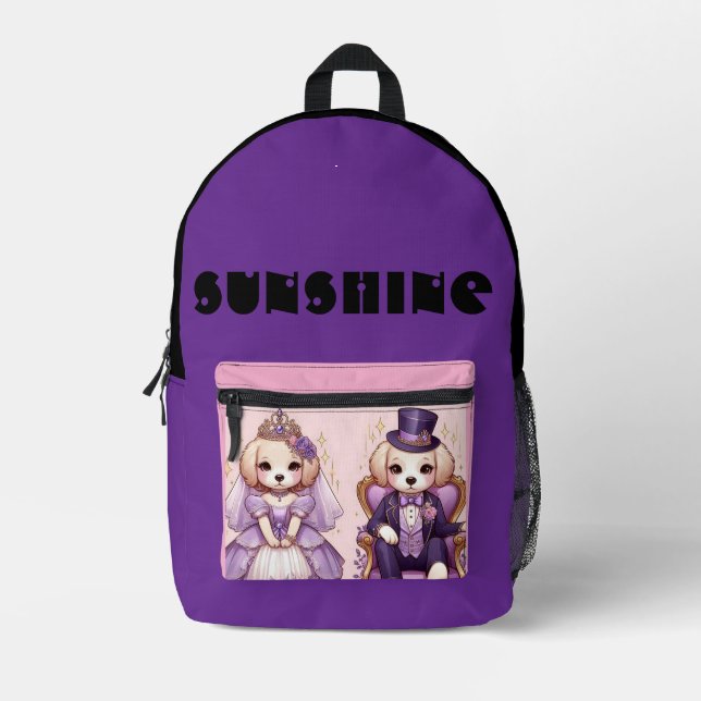 Mochila Impresa Cumpleaños de la Cachorro Real (Anverso)