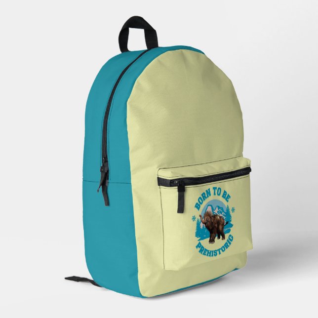 Mochila Impresa Cumpleaños de niños mamut bebé lindo prehistórico (Esquina izquierda trasera)