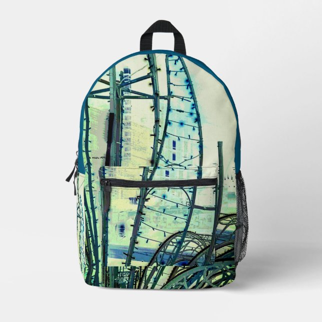 Mochila Impresa Curvas azules (Anverso)