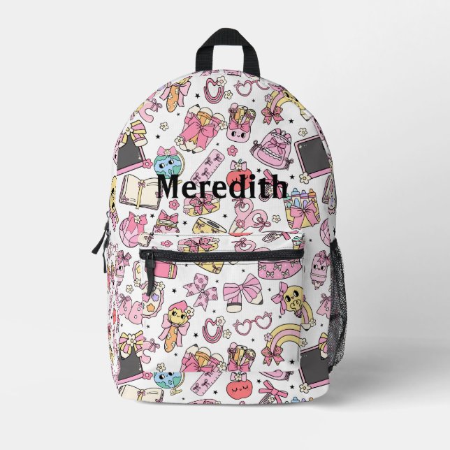Mochila Impresa Custom Name Cute School Themed Backpack (Anverso)