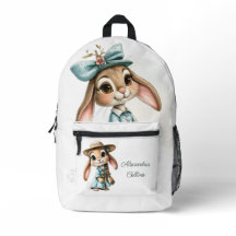 Custom Name Rabbit in a blue dress