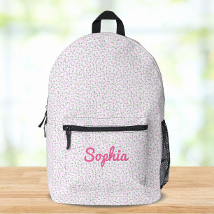 Mochila Impresa Cuta Coquette Estética Floral Rosa Personalizada