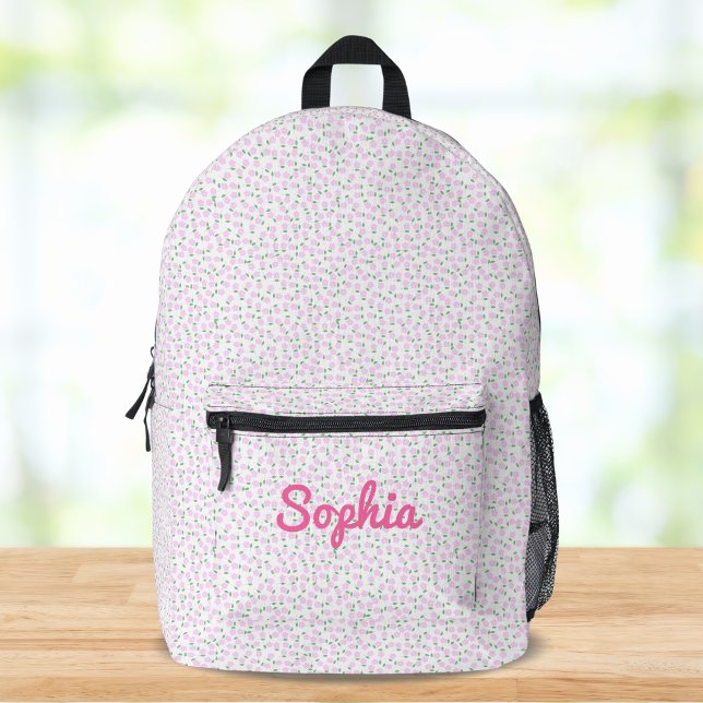 Mochila Impresa Cuta Coquette Estética Floral Rosa Personalizada (Subido por el creador)