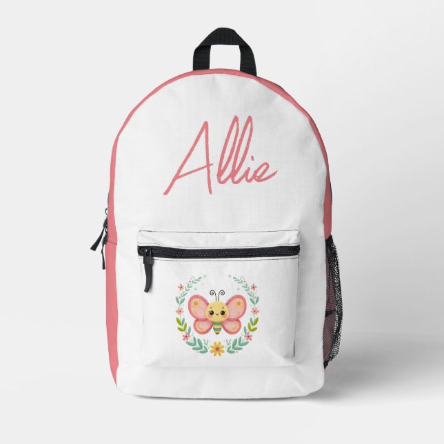 Mochila Impresa Cuta, primavera/mariposa (Anverso)