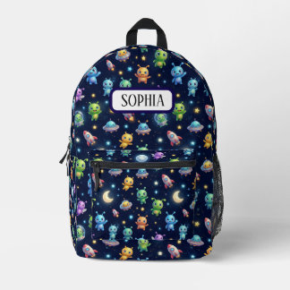 Mochila Impresa Cute Alien Galaxy Pattern Backpack