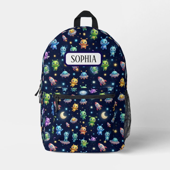 Mochila Impresa Cute Alien Galaxy Pattern Backpack (Anverso)