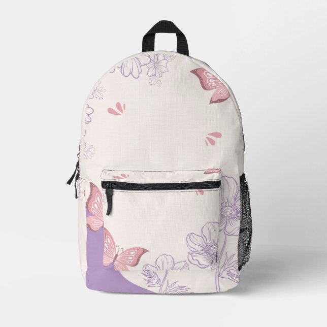 Mochila Impresa Cute backpack floral design  (Anverso)