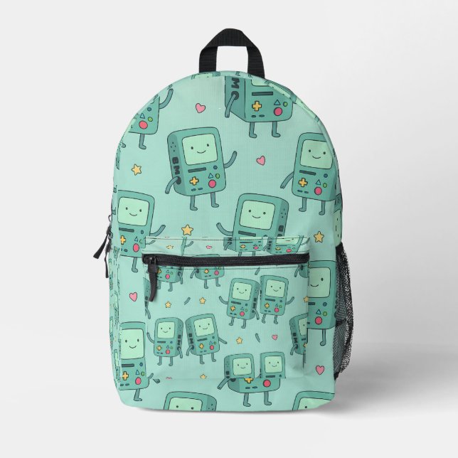 Mochila Impresa Cute BMO-Inspired Kawaii Mint Blue Backpack (Anverso)
