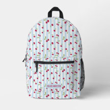 Cute Cherry Blue Rayas Personalizado