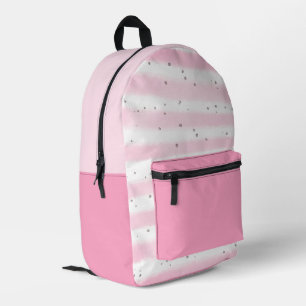 Mochila Impresa Cute Chica Pink White Stripes Dops