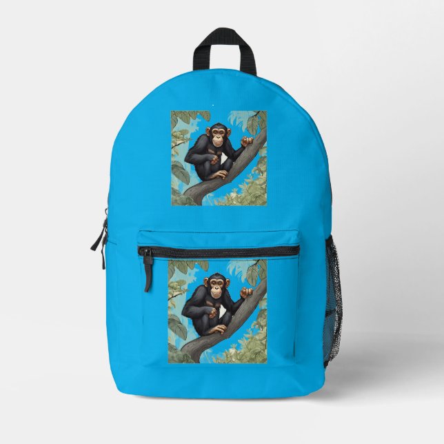 Mochila Impresa Cute Chimpanzee (Anverso)