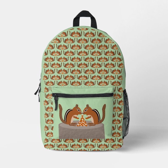 Mochila Impresa Cute Chipmunks Fall Wedding (Anverso)