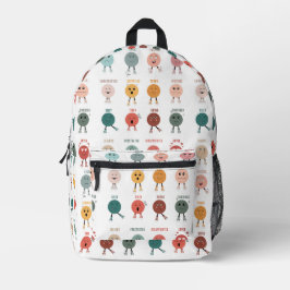 Mochila Impresa Cute Colorful Feelings Emotions Faces Chart