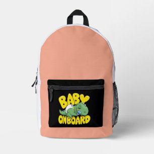 Mochila Impresa Cute Dinosaur Baby On Board Calcomanía para Auto  