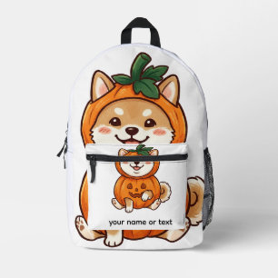 Mochila Impresa Cute Disfraz de Calabaza para Shiba Inu Halloween