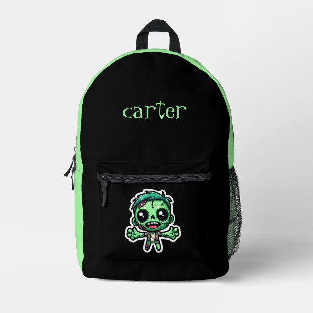 Mochila Impresa Cute, divertido zombie (Anverso)