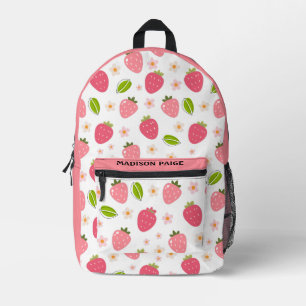 Mochila Impresa Cute Fresa Rosa Viaje