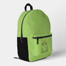 Mochila Impresa Cute frog  Reina divertida funda de teléfono verde