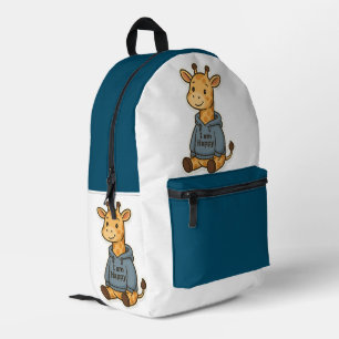 Mochila Impresa Cute Giraffe Hoodie Pegatina