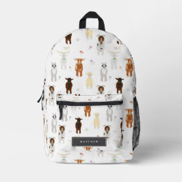 Mochila Impresa Cute Goats Farm Animals