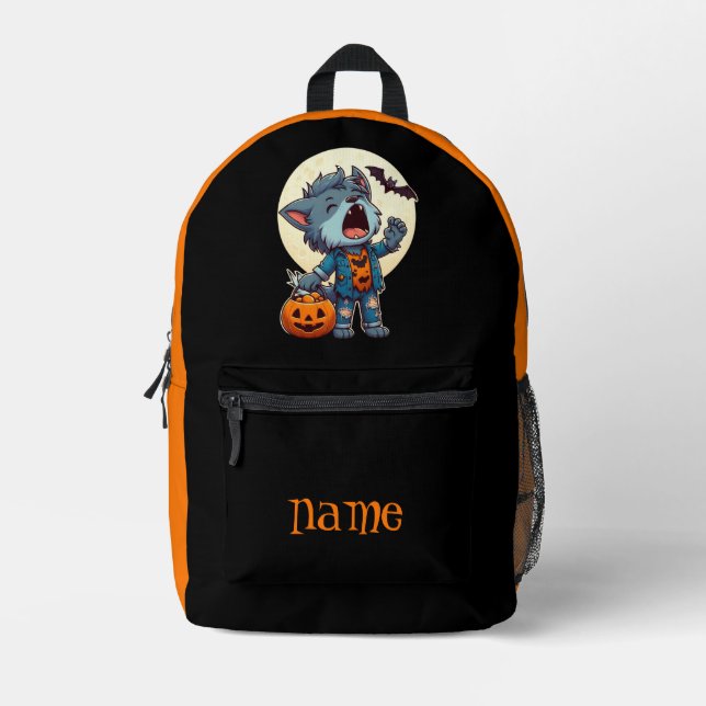 Mochila Impresa Cute, Halloween era ewolf (Anverso)