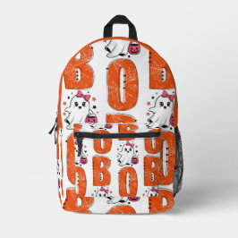 Mochila Impresa Cute Kawaii Ghost “Boo” Halloween Design