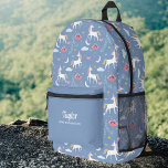 Mochila Impresa Cute Magical Unicornio, Niños Personalizados Nombr<br><div class="desc">Una mochila muy divertida y linda con una mágica huella de unicornio y el nombre de su hijo y una línea extra de texto. Añadir un número de teléfono, decir, etc. o borrar. Lo suficientemente espacioso para libros, computadora, equipo deportivo y más - o como bolsa de viaje, de dormir....</div>