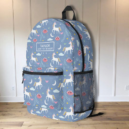 Mochila Impresa Cute Magical Unicornio, Niños Personalizados Nombr