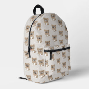 Mochila Impresa Cute Mapaches de Dibujos Animados Patrón de Invier