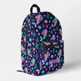 Mochila Impresa Cute Mermaid Pattern