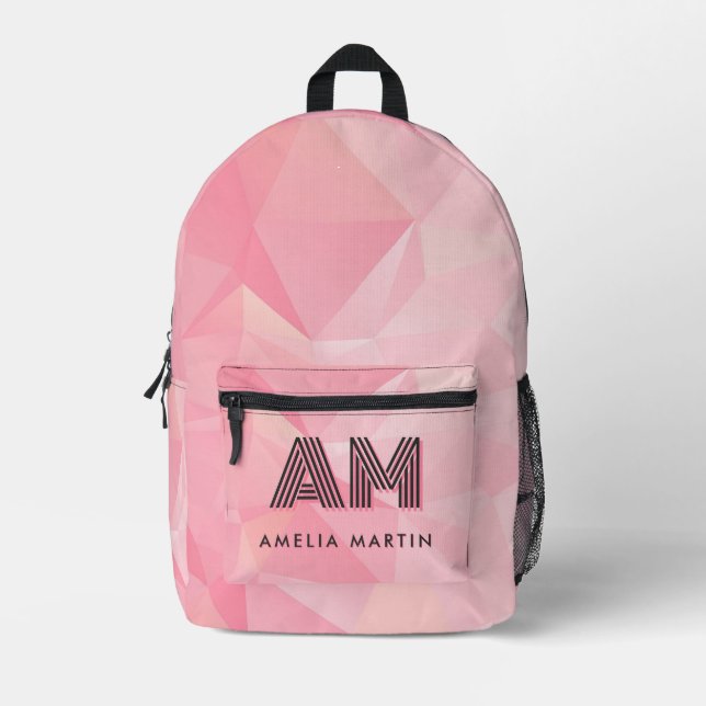 Mochila Impresa Cute Modern Pastel Rosa  (Anverso)