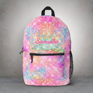 Mochila Impresa Cute monograma moderno de unicornio rosa caliente
